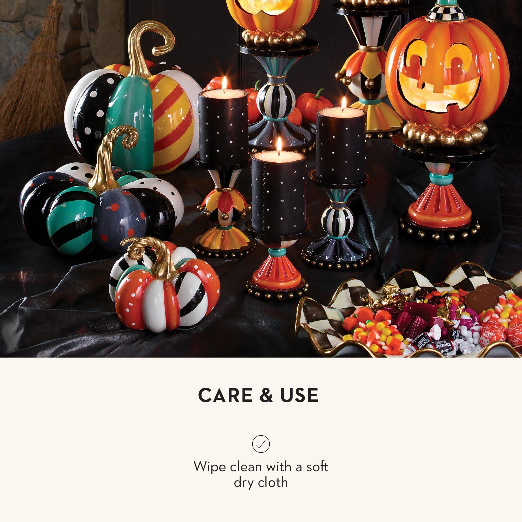 Amazon.com: MACKENZIE-CHILDS Mini Patchwork Spice Pumpkin